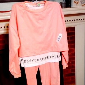 Girls Pink 2pc Jogging Suit